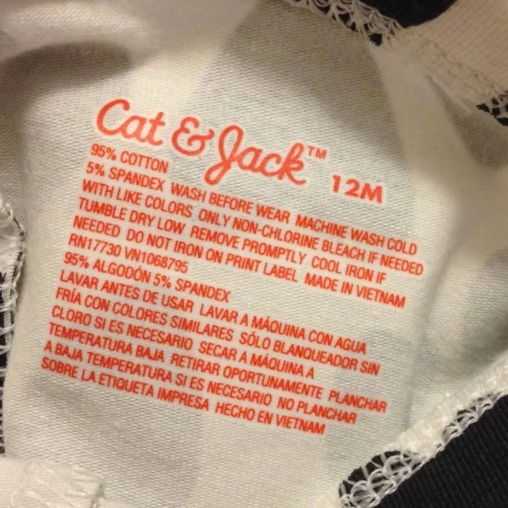 Cat & Jack hearts tights, black and white size 12 month
